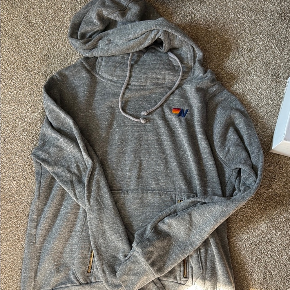 Aviator Nation Gray Hooded Sweatshirt